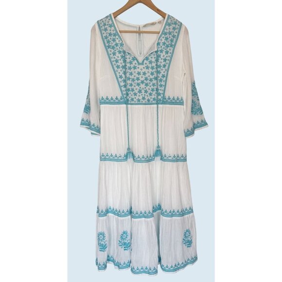 SOFT SURROUNDINGS Juniper Boho Floral Embroidered Dress Size XS - Picture 2 of 8